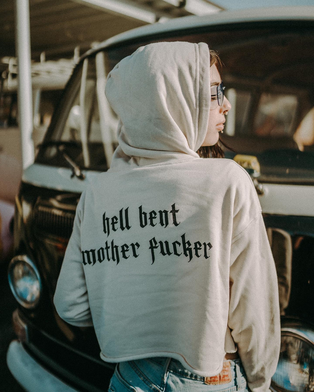 Hell Bent Mother - Cropped Hoodie
