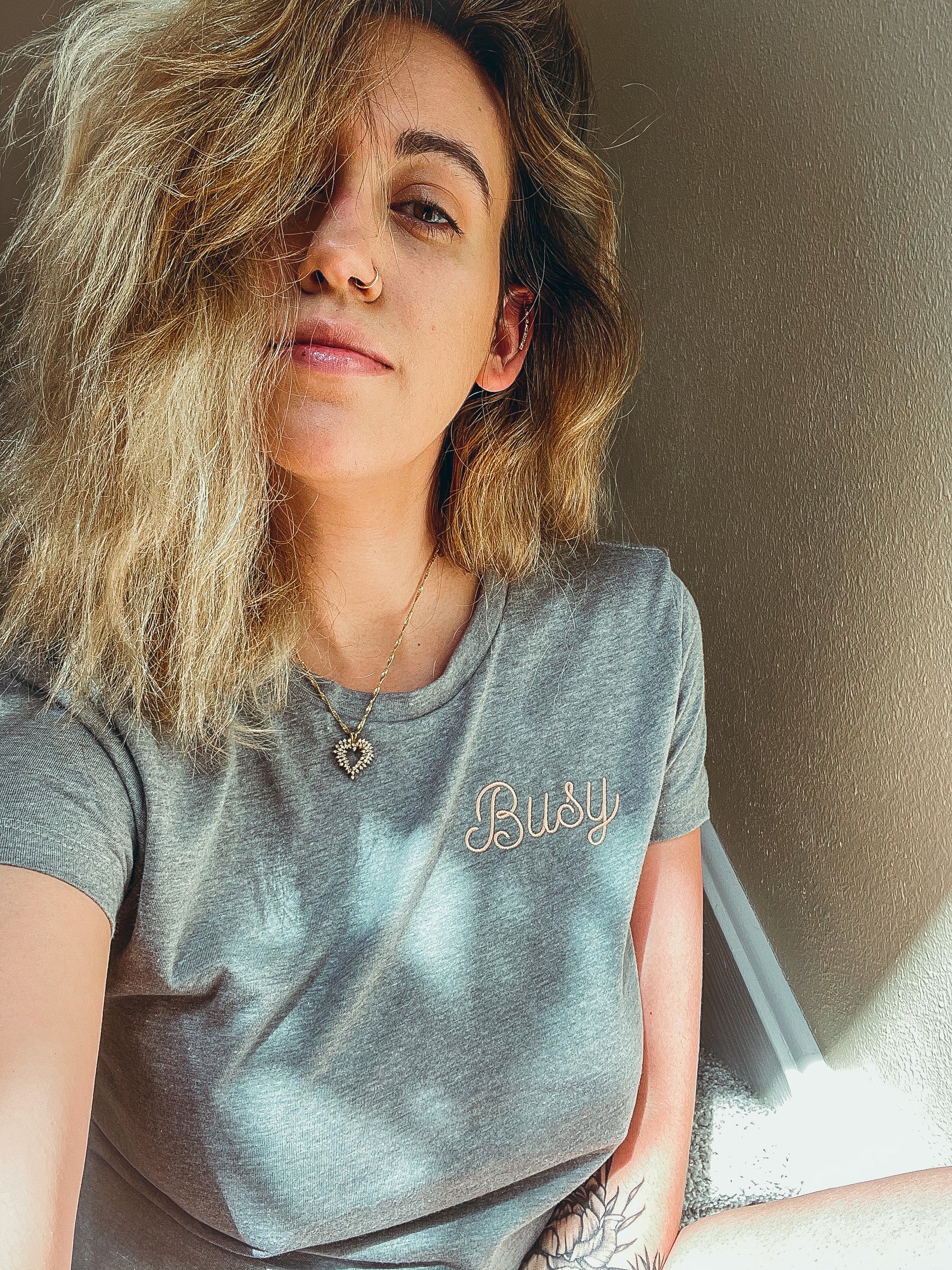 Busy - Embroidered Tee