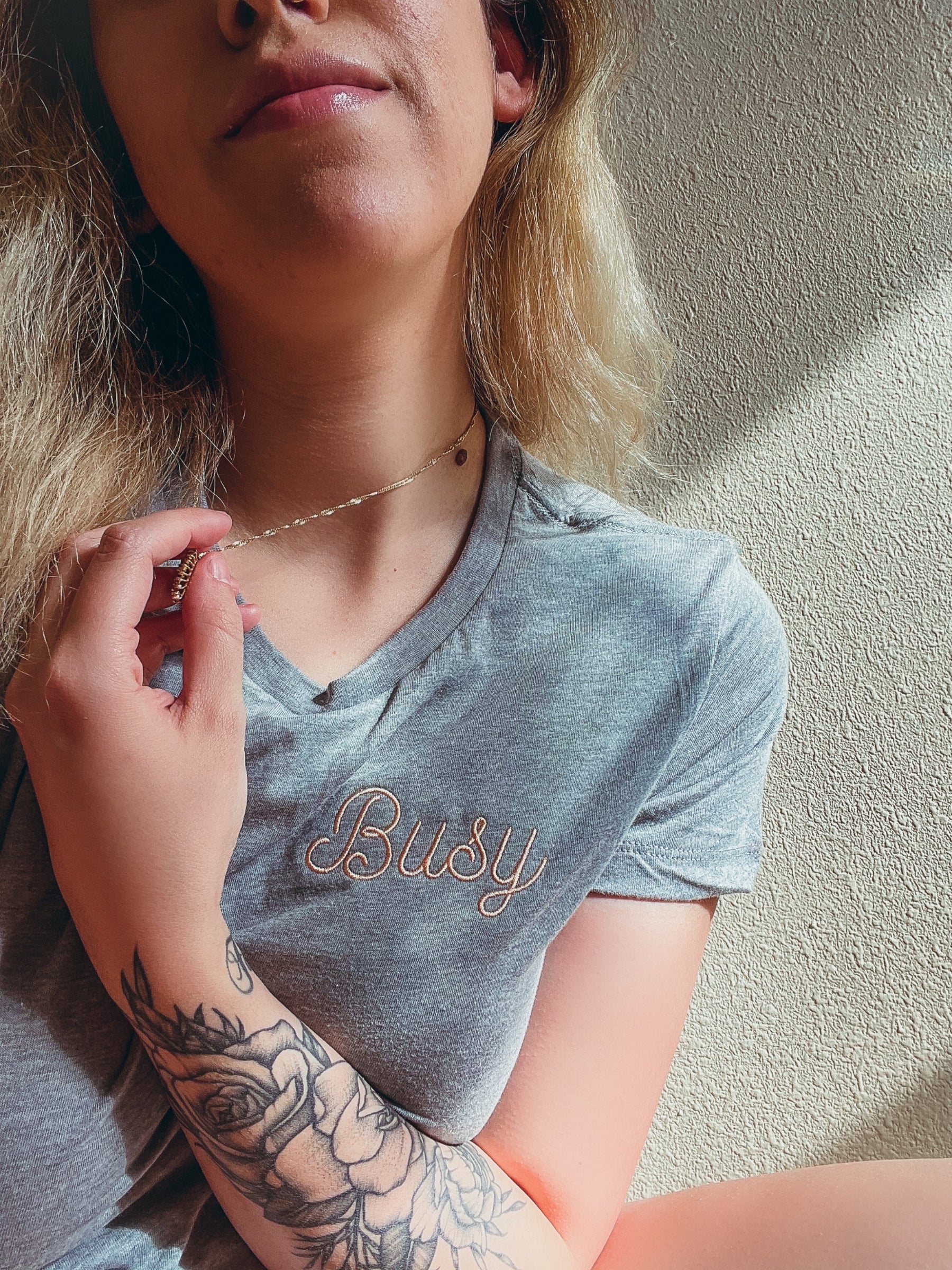 Busy - Embroidered Tee