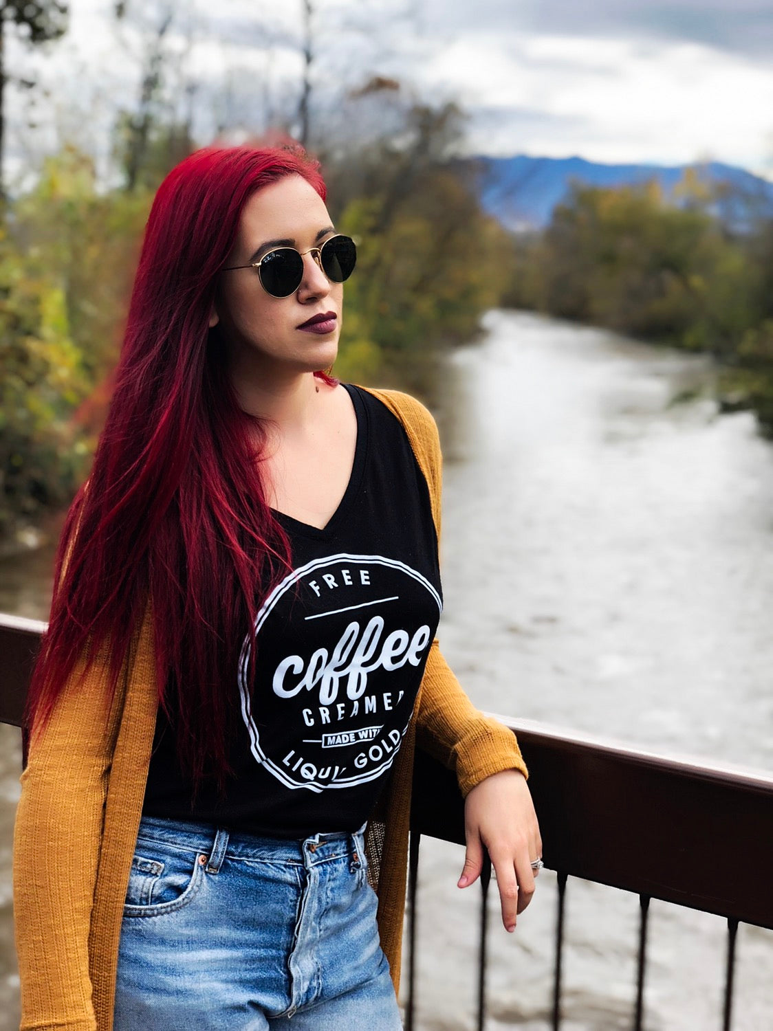 coffee creamer breast feeding tee v neck