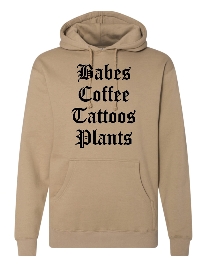 Babes Coffee Tattoos Plants - Unisex Hoodie
