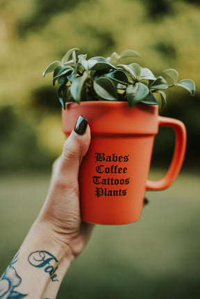 Babes Coffee Tattoos Plants - Planter Mug