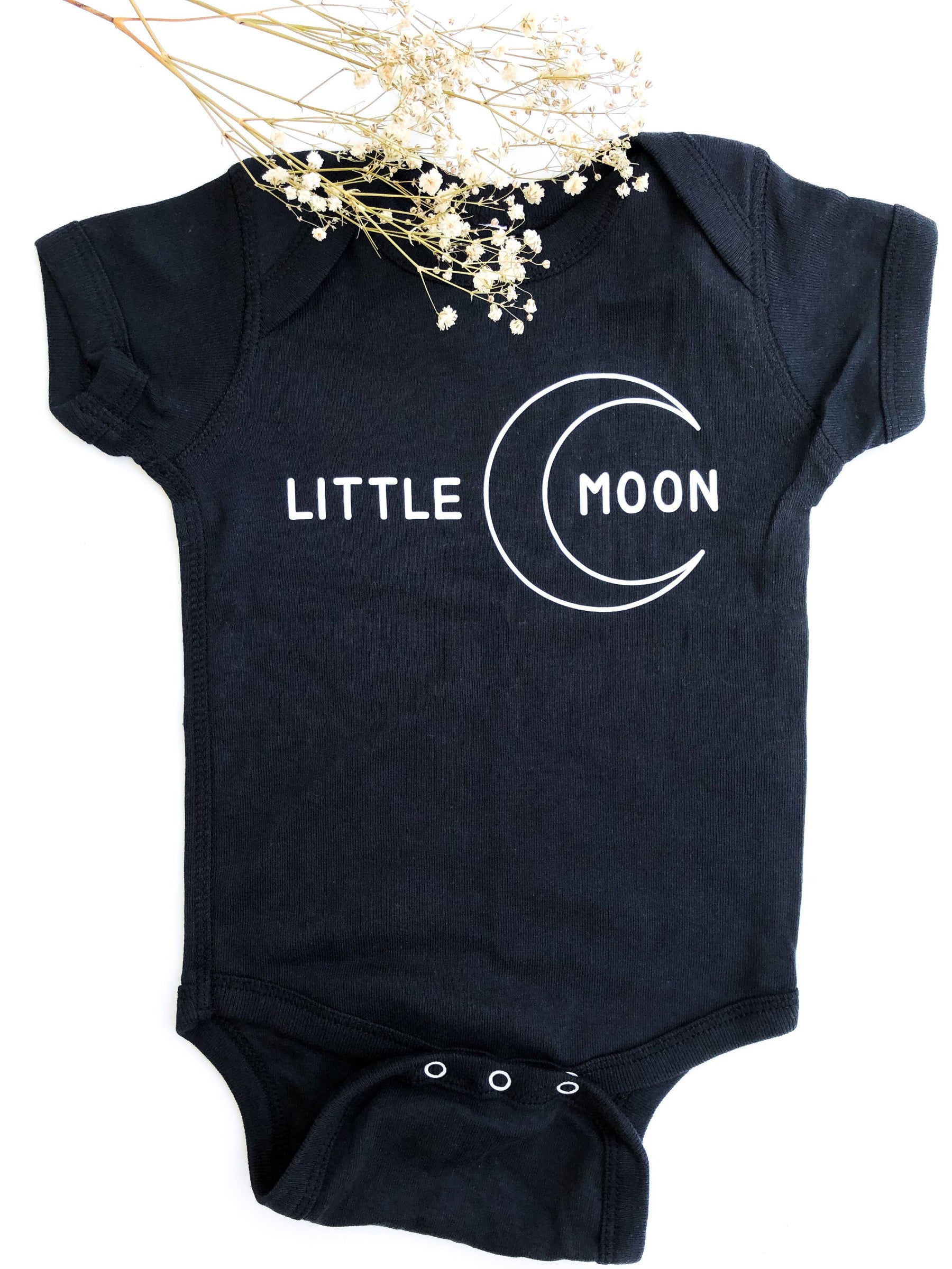 Little moon onesie with moon graphic